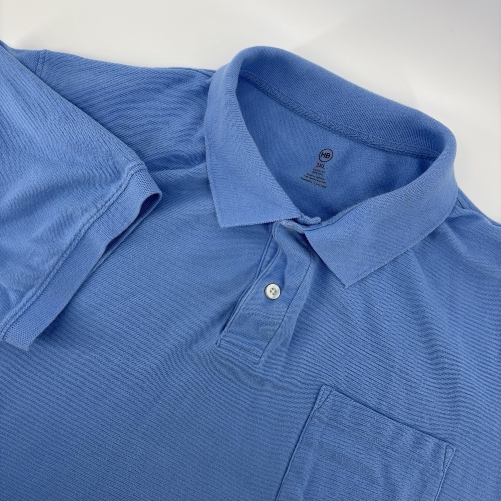 HB Harbor Bay‎ Mens Size 3XL  Blue Short Sleeve Polo Shirt